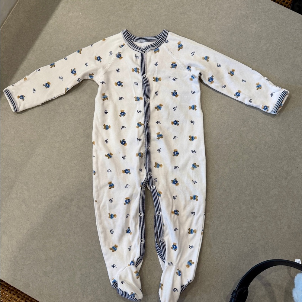 Ralph Lauren Bear Print Baby One Piece